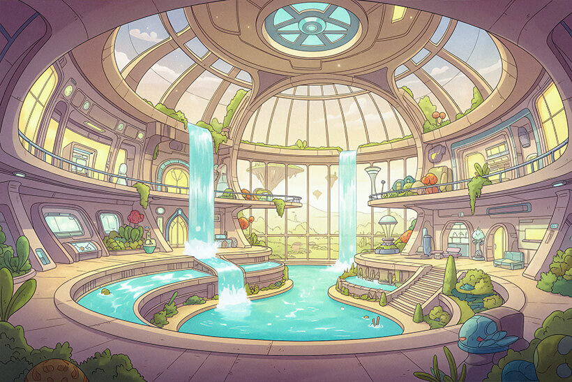 Cloud Heights Estate, Surrey, GU1 3AA, Futuristic Floating Mansion with Waterfall Features – £2,850 pcm